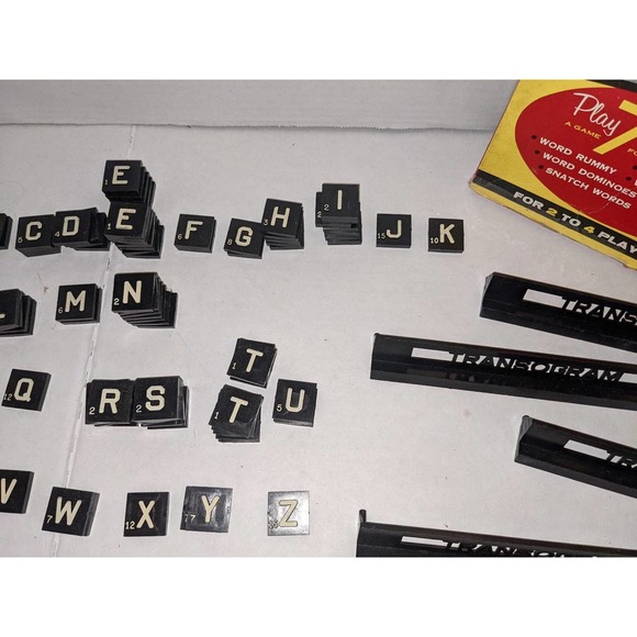 Vintage 1954 Anagrams Game Transogram Play 7 Word Games.  Complete set. no.1150 - Picture 5 of 6